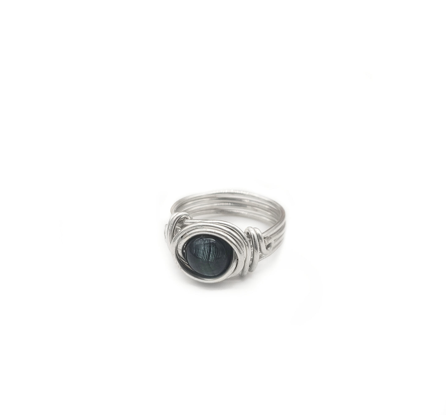 Green Seraphinite Celtic Meditation Ring