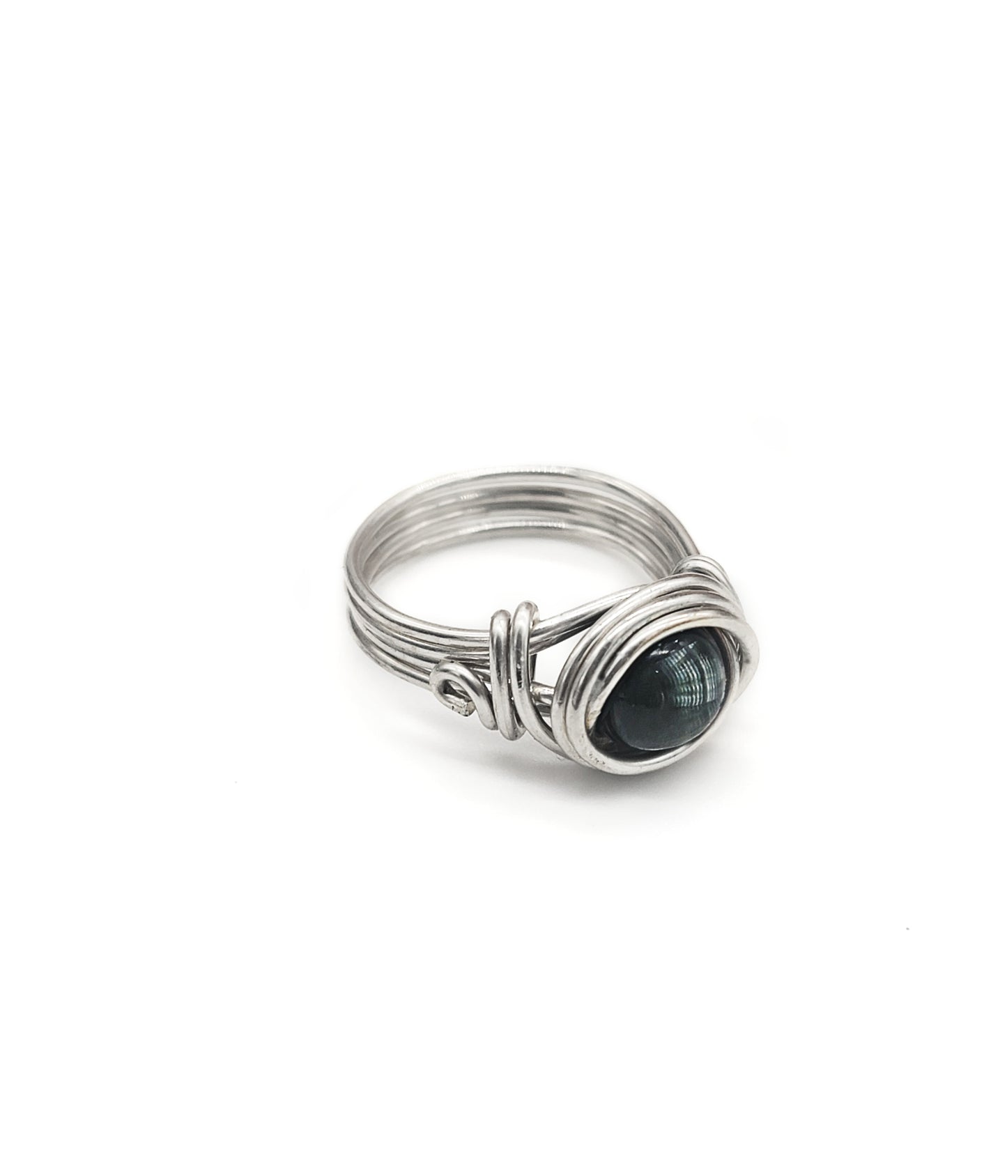 Green Seraphinite Celtic Meditation Ring