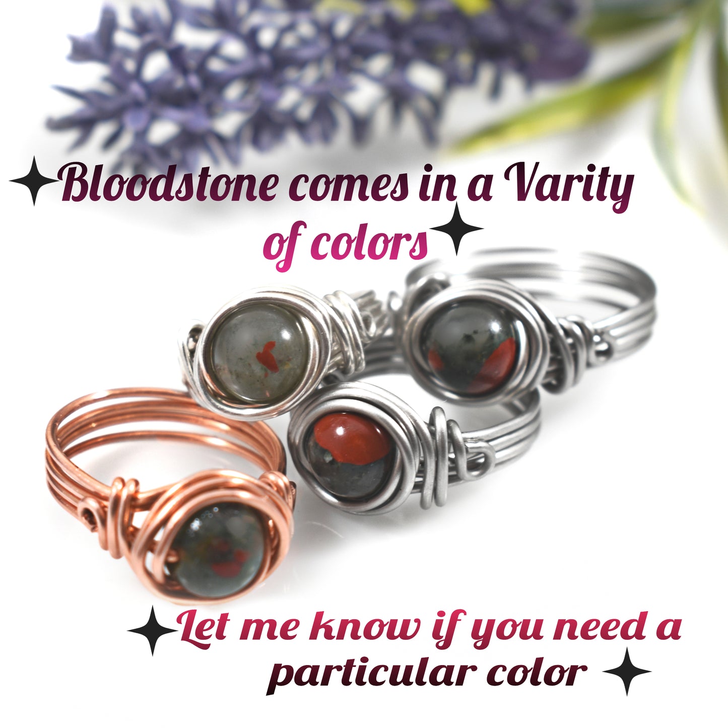African Bloodstone Jasper Gemstone Rings