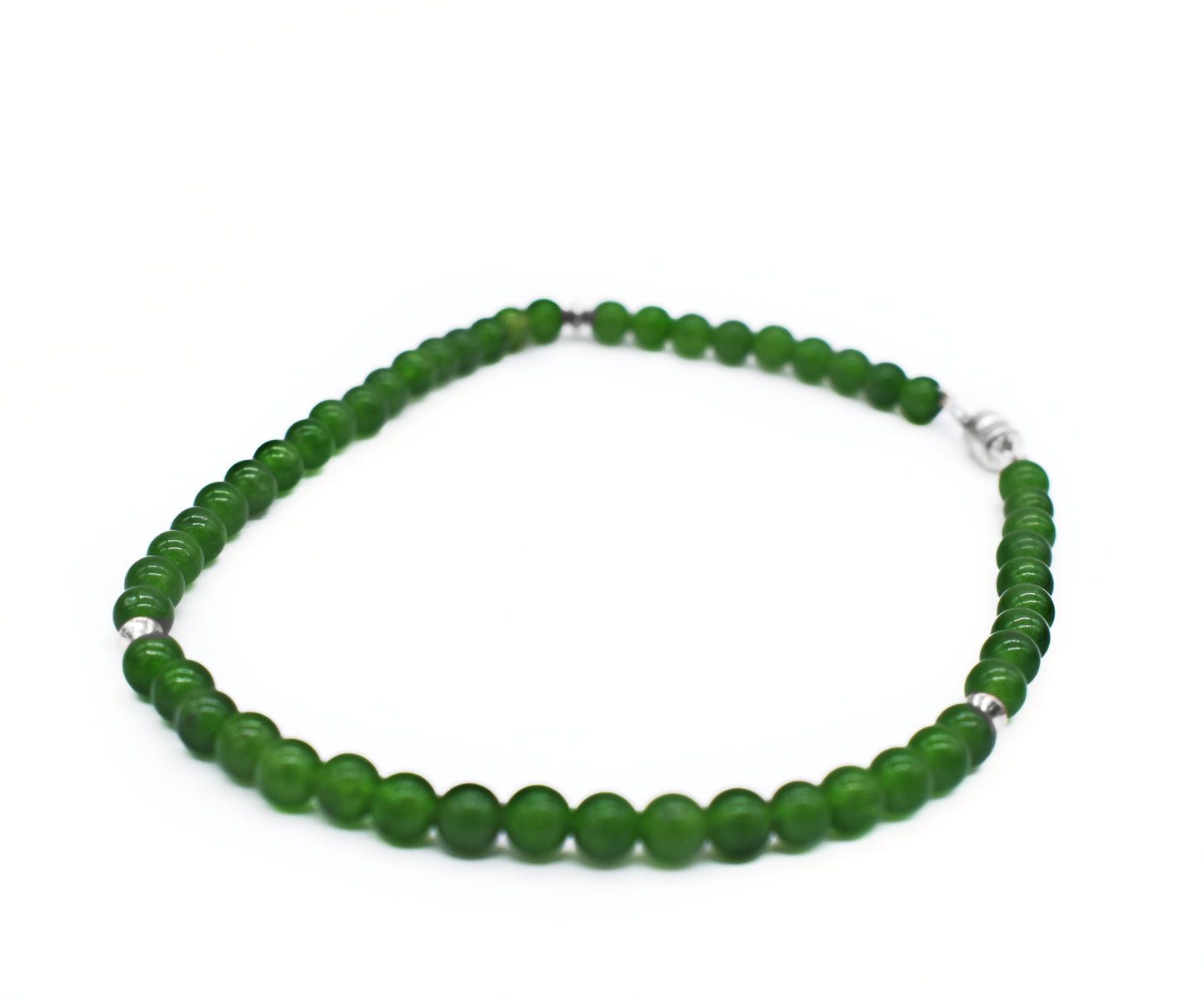🌿 Healing Jade Beaded Magnetic Ankle Bracelet – Protection, Balance and Grounding Energy🌿