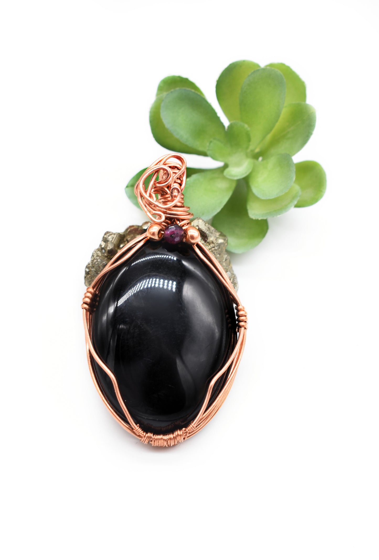 Copper Black Tourmaline Pendant