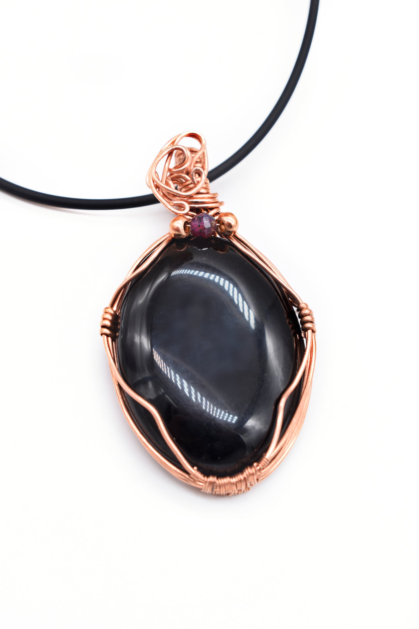 Copper Black Tourmaline Pendant
