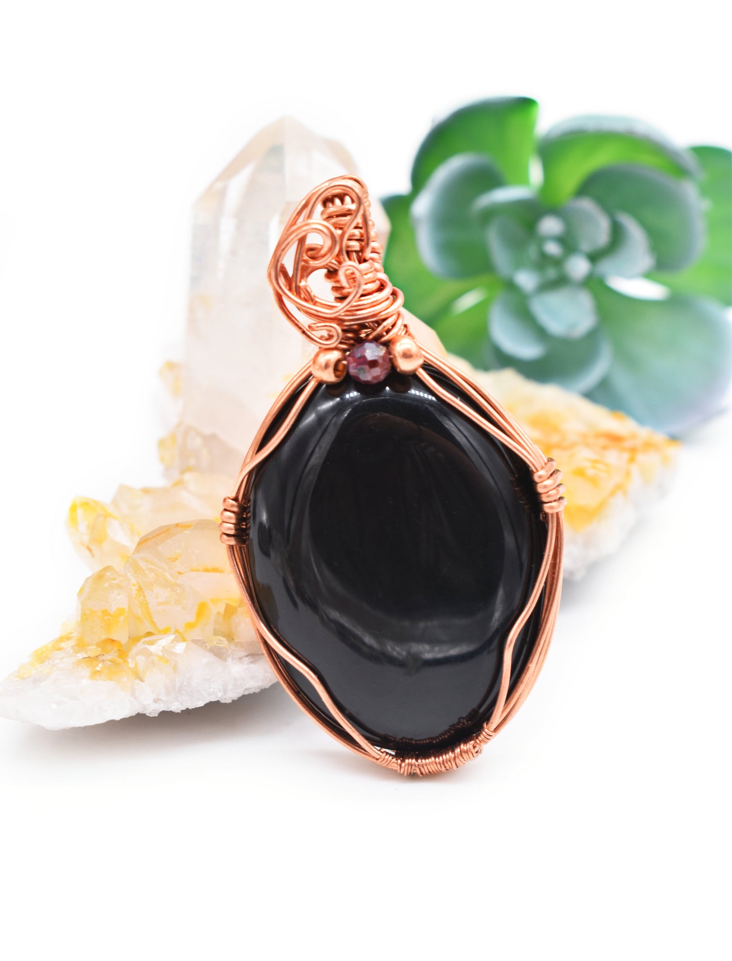 Copper Black Tourmaline Pendant