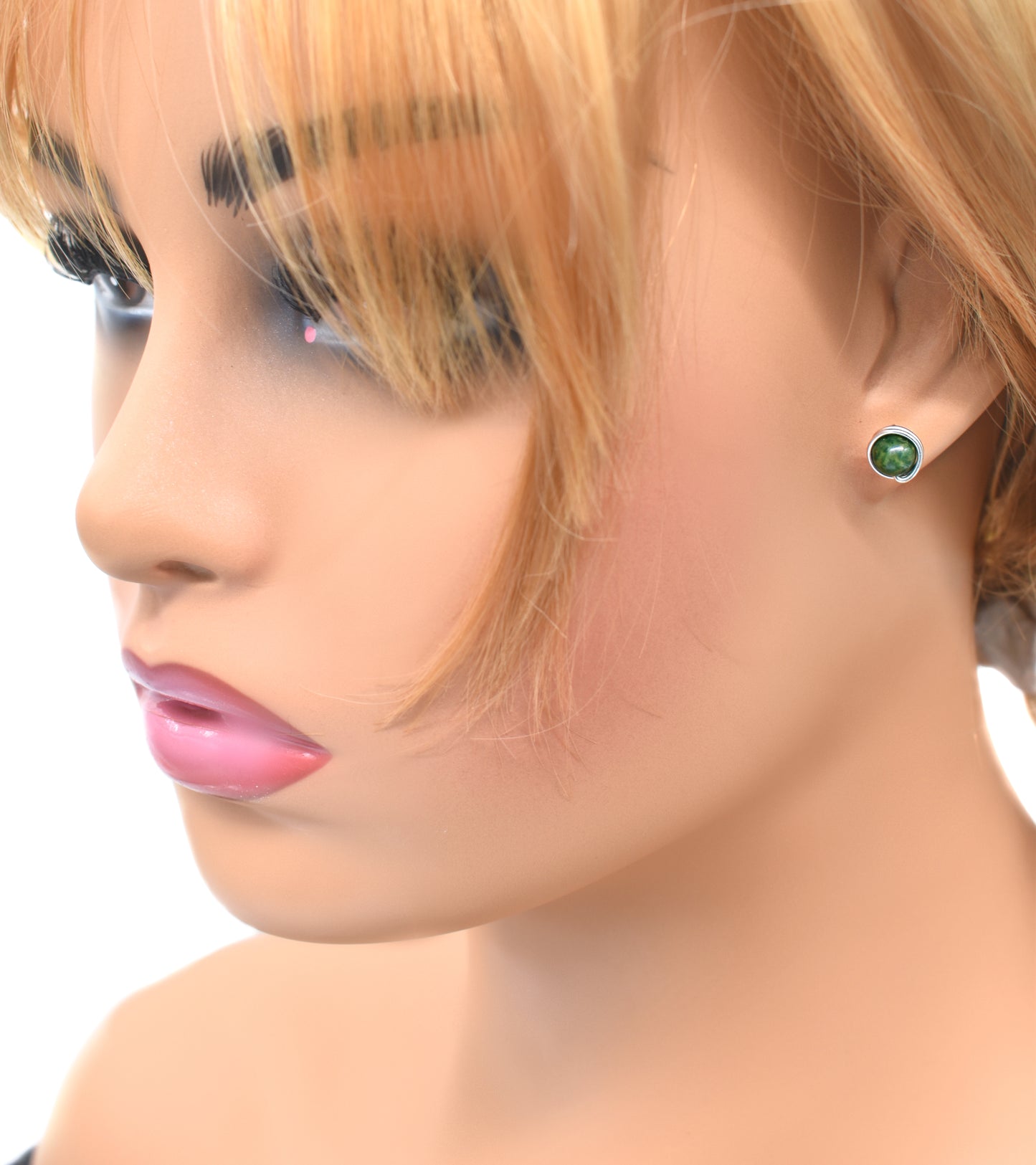 Natural Jade Stud Earrings 6mm