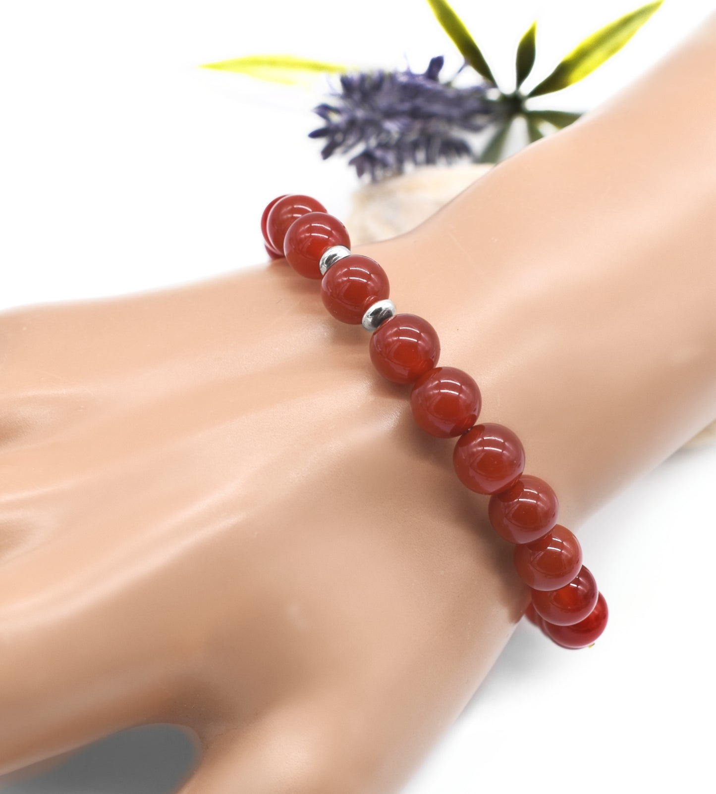 Custom Grounding Reiki Bracelet | Black Agate, Carnelian, Phantom Quartz, or Snowflake Obsidian