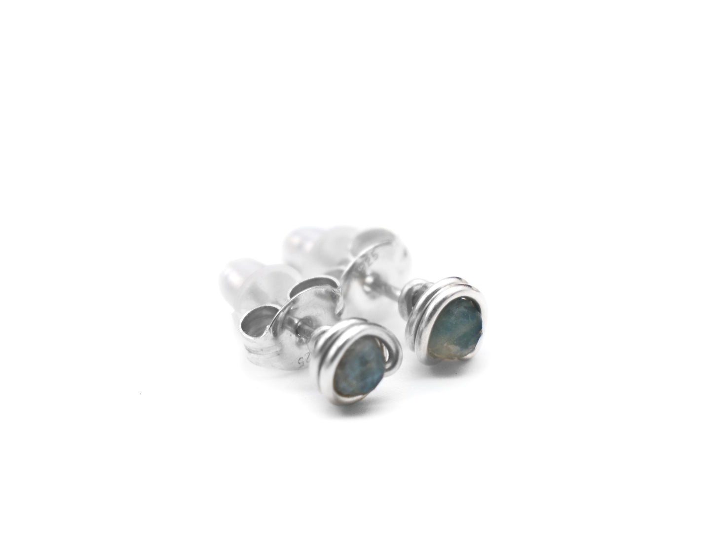 Pink, Blue and Green Tourmaline Reiki Healing Stud Earrings | Handmade Crystal Energy Jewelry
