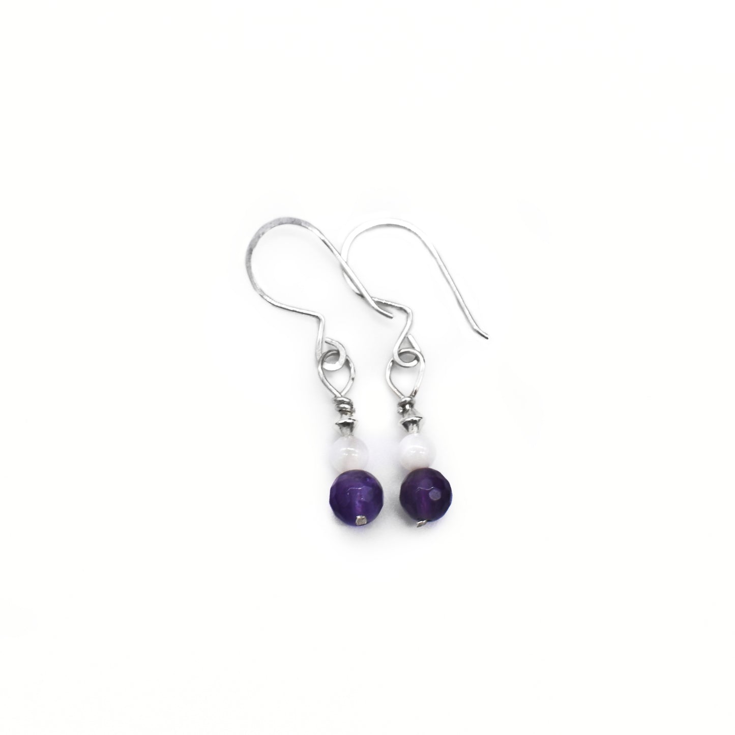 Selenite and Amethyst Reiki Healing Earrings | Handmade Crystal Energy Jewelry