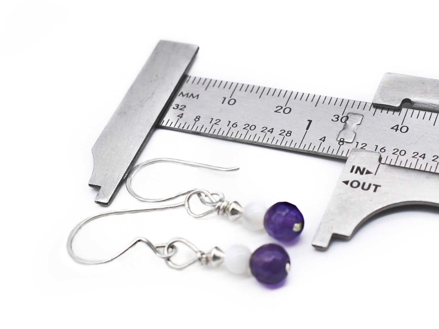 Selenite and Amethyst Reiki Healing Earrings | Handmade Crystal Energy Jewelry