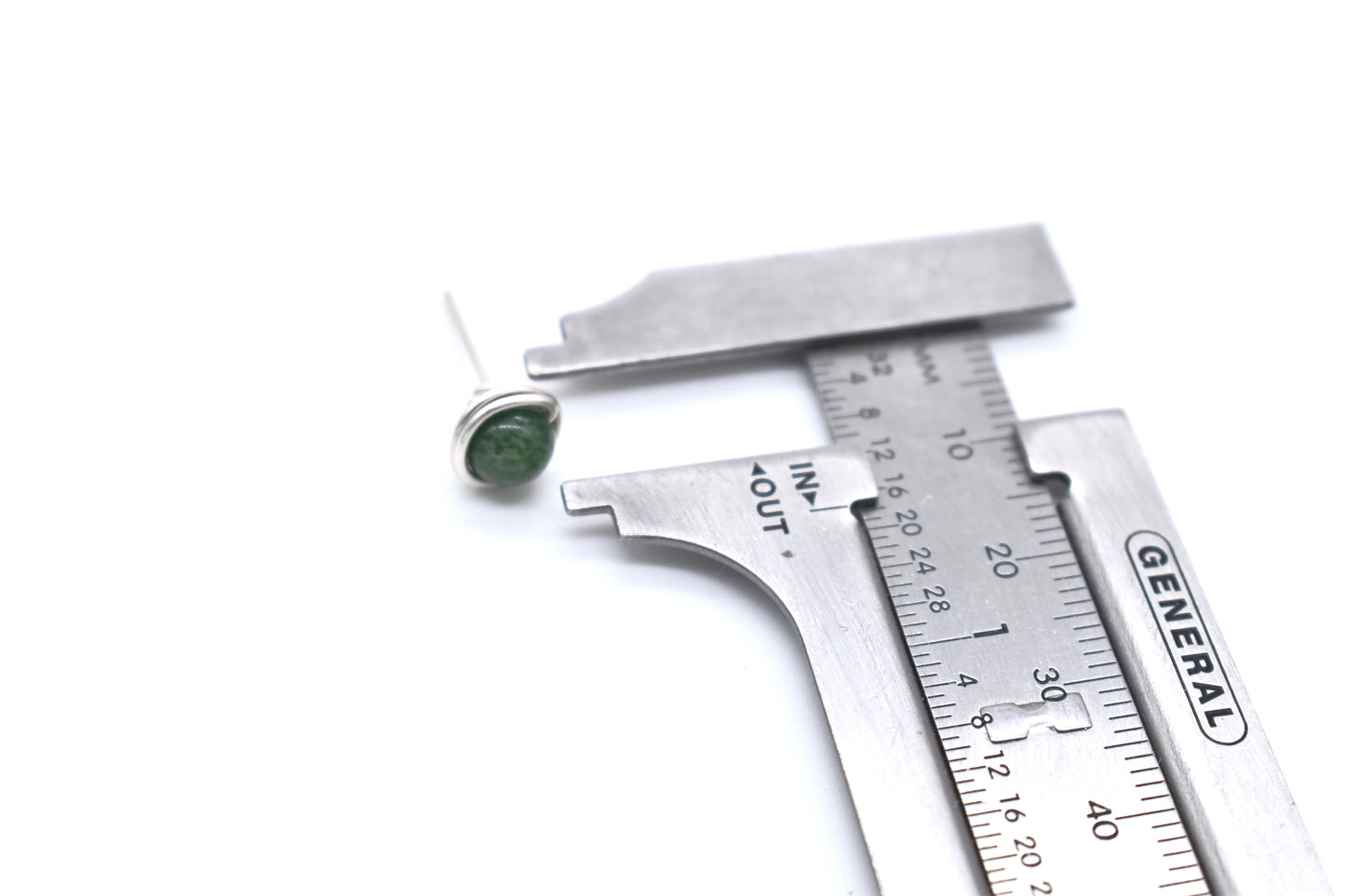 Natural Jade Stud Earrings 6mm