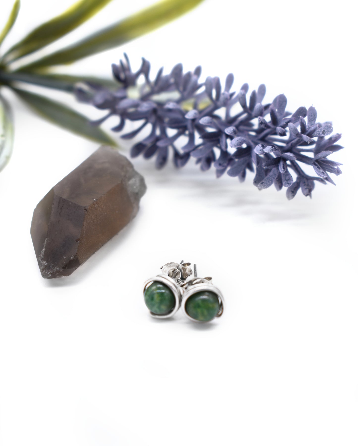 Natural Jade Stud Earrings 6mm