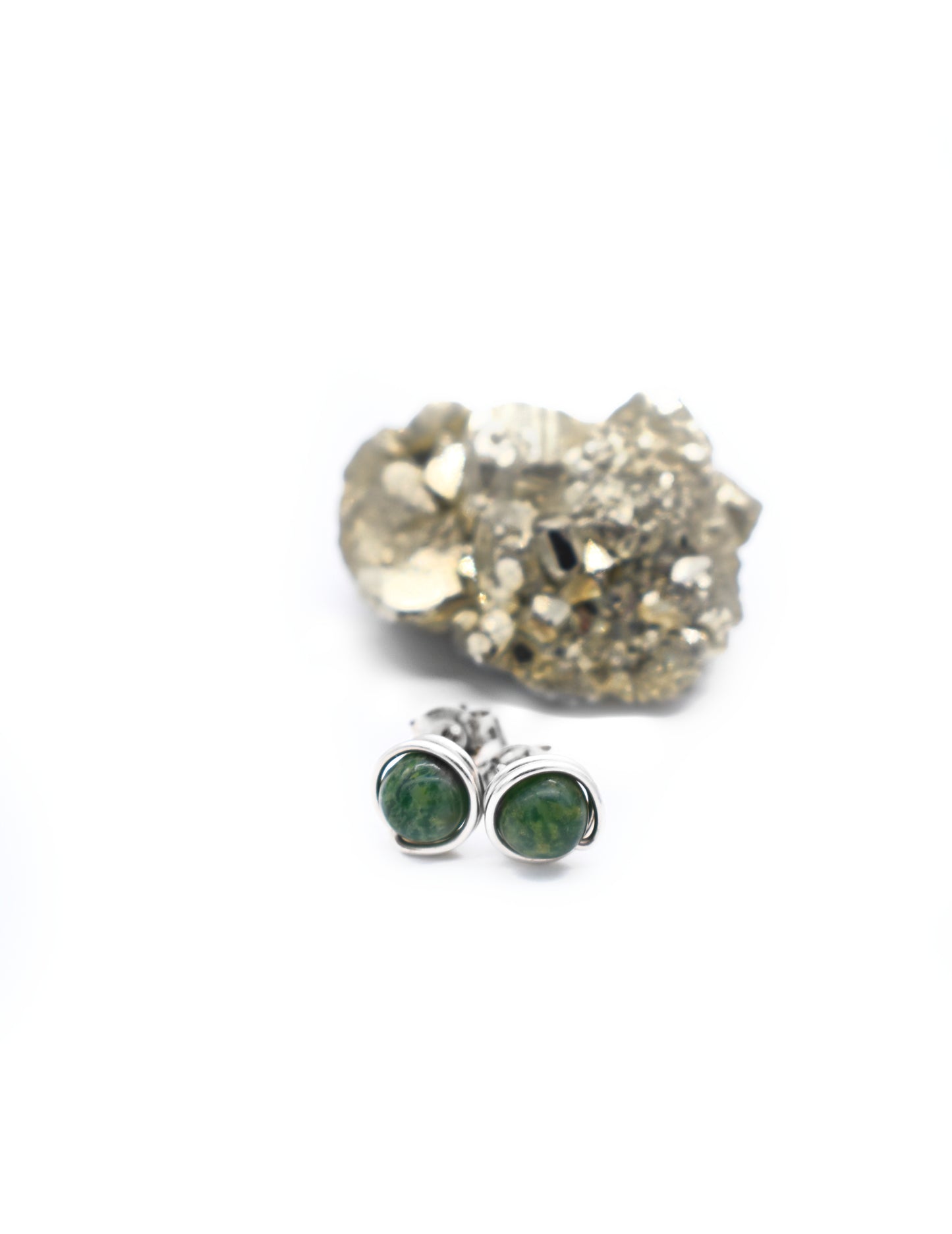 Natural Jade Stud Earrings 6mm