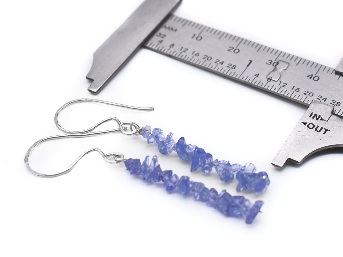 Tanzanite Chip Reiki Healing Earrings | Handmade Crystal Energy Earrings