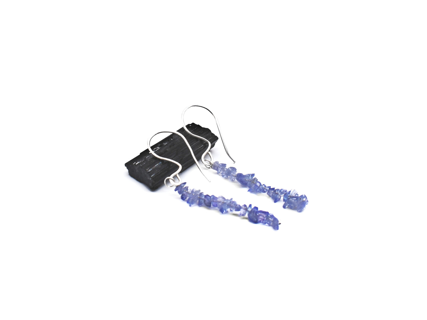 Tanzanite Chip Reiki Healing Earrings | Handmade Crystal Energy Earrings
