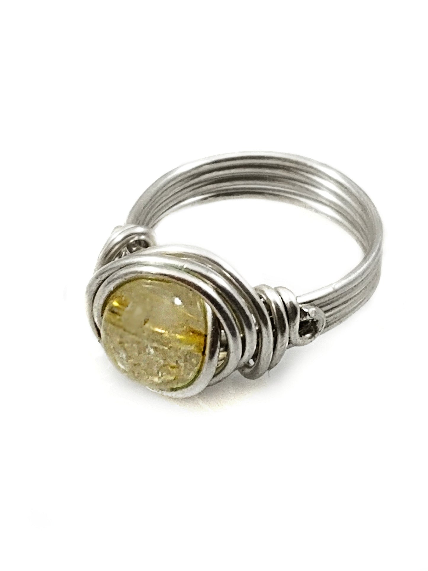 Citrine Crystal Celtic Meditation Ring