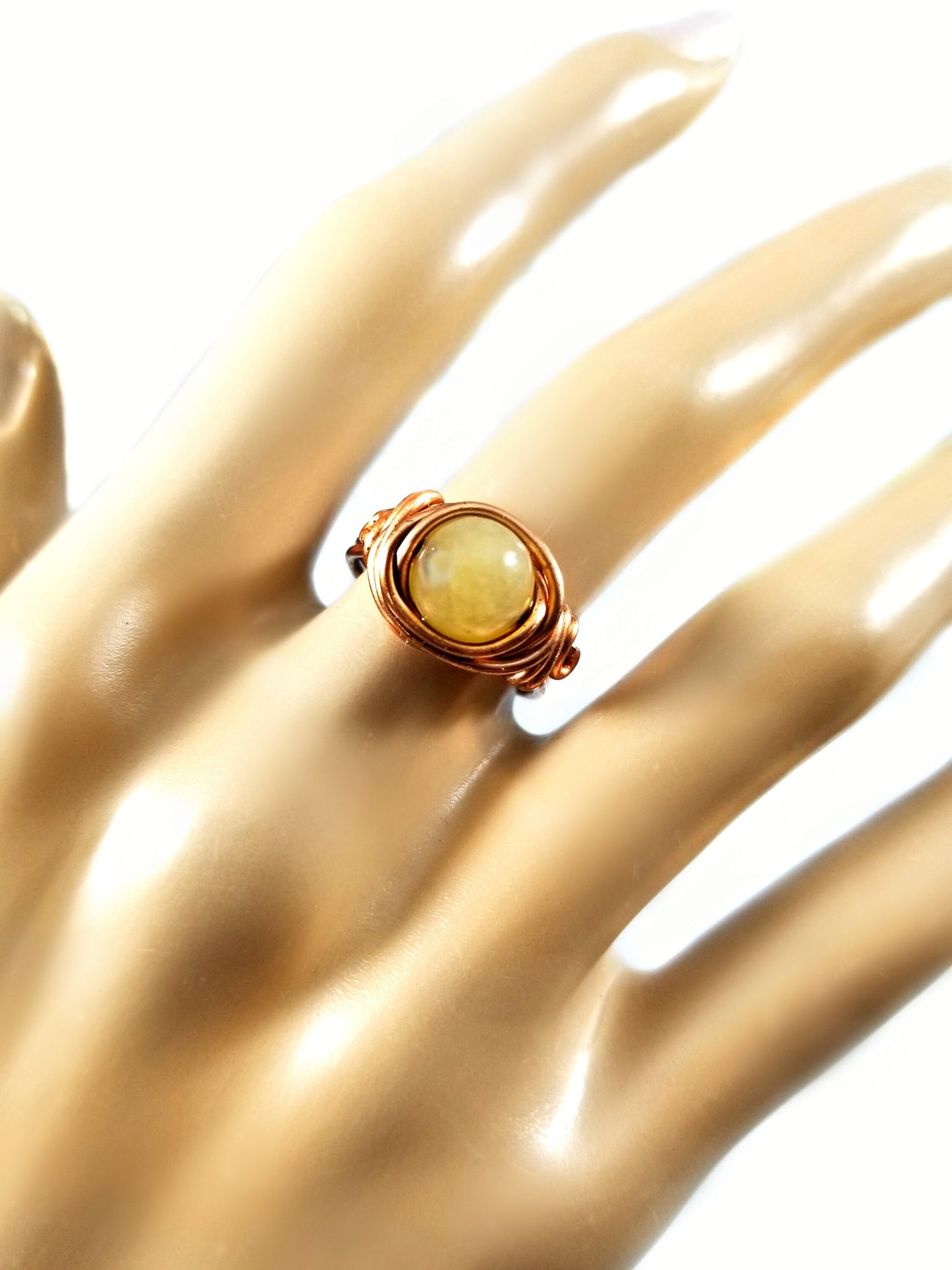Yellow Calcite Celtic Meditation Ring
