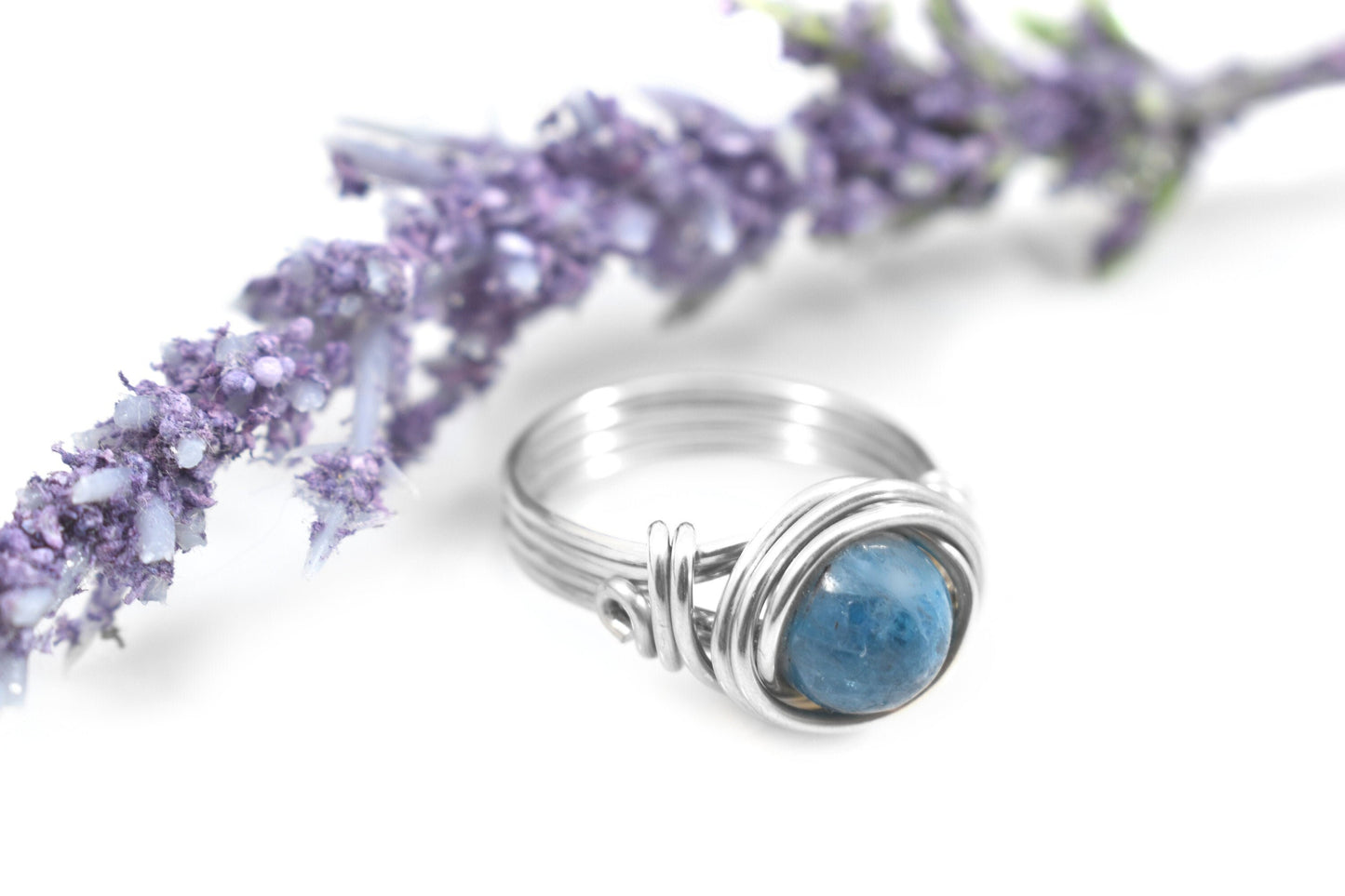 Apatite Crystal Meditation Celtic RIng