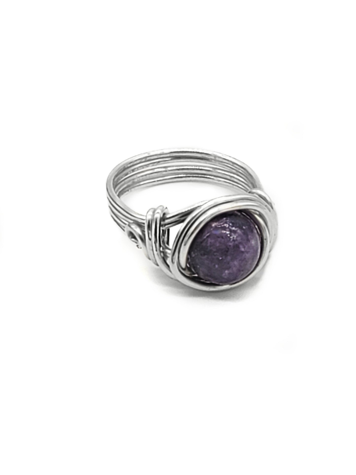 Lepidolite Celtic Meditation Ring