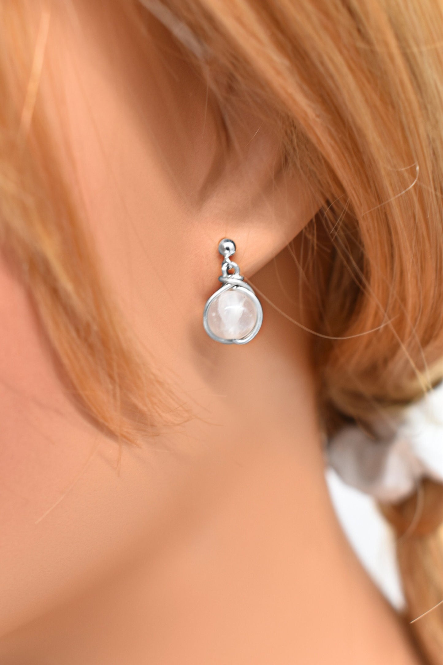 Dainty Selenite Cleansing Earrings