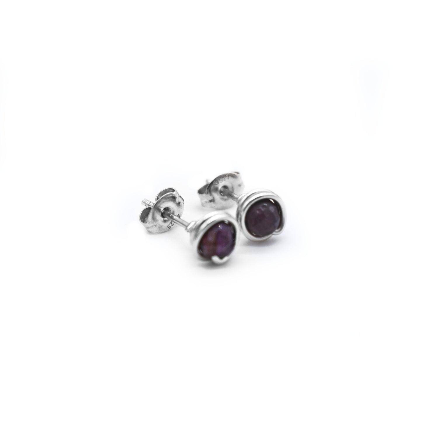 Faceted Ruby 4mm Studs