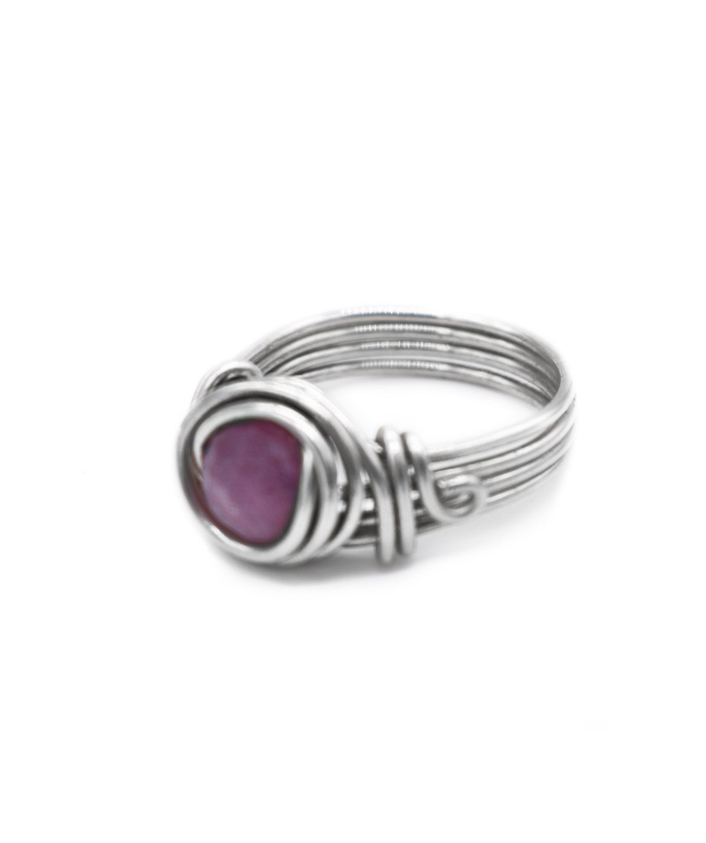 Faceted Ruby Red Celtic Meditation Ring