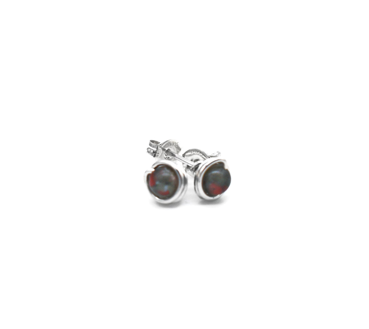 Bloodstone 4mm Studs
