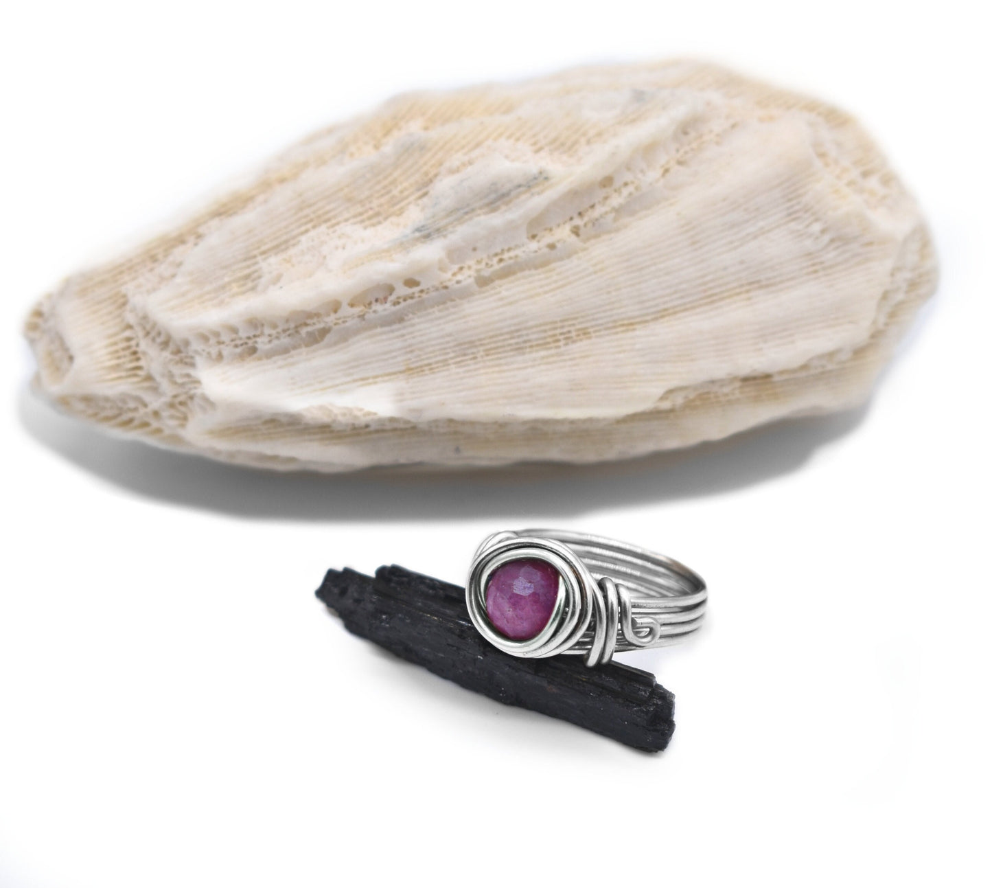 Faceted Ruby Red Celtic Meditation Ring