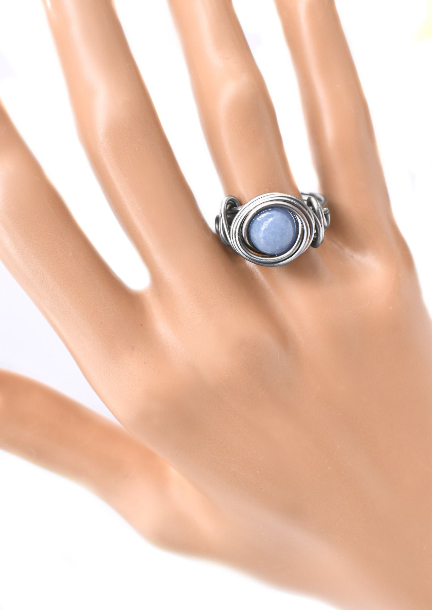 Angelite Reiki Meditation Celtic Rings