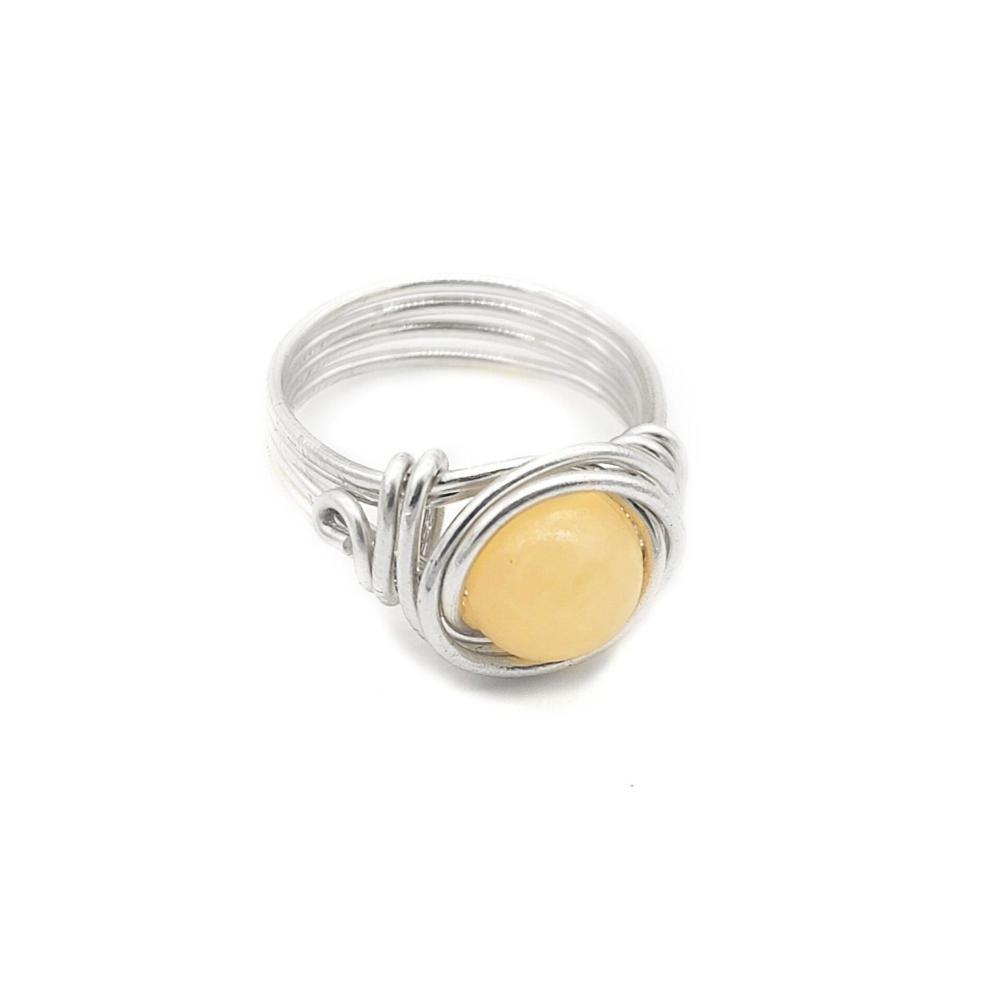 Yellow Calcite Celtic Meditation Ring