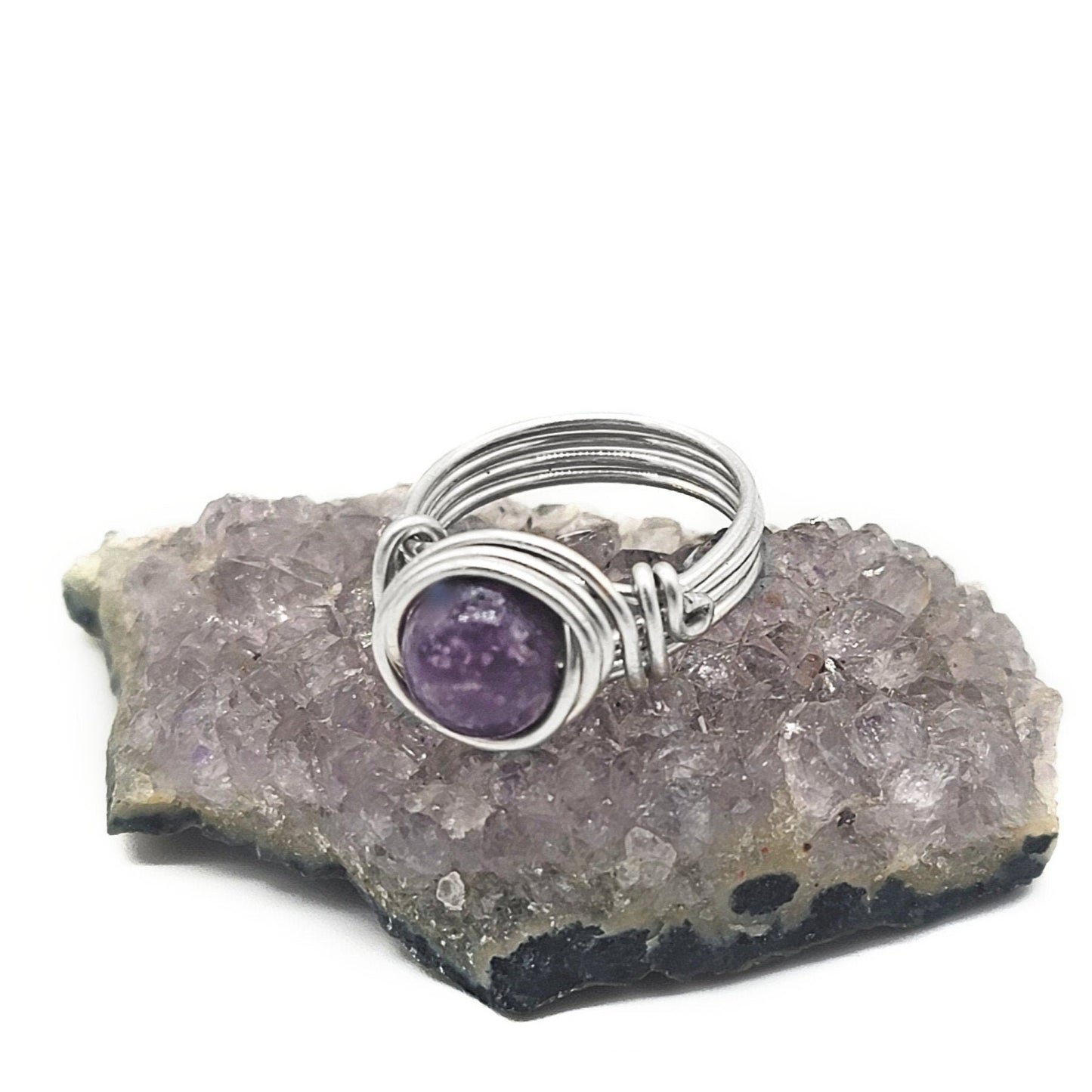 Purple Lepidolite Celtic Meditation RIng