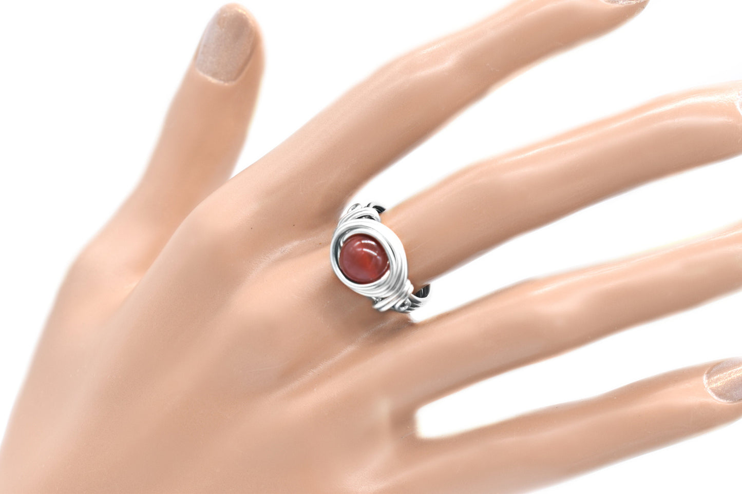 Orange Carnelian Celtic Meditation Ring