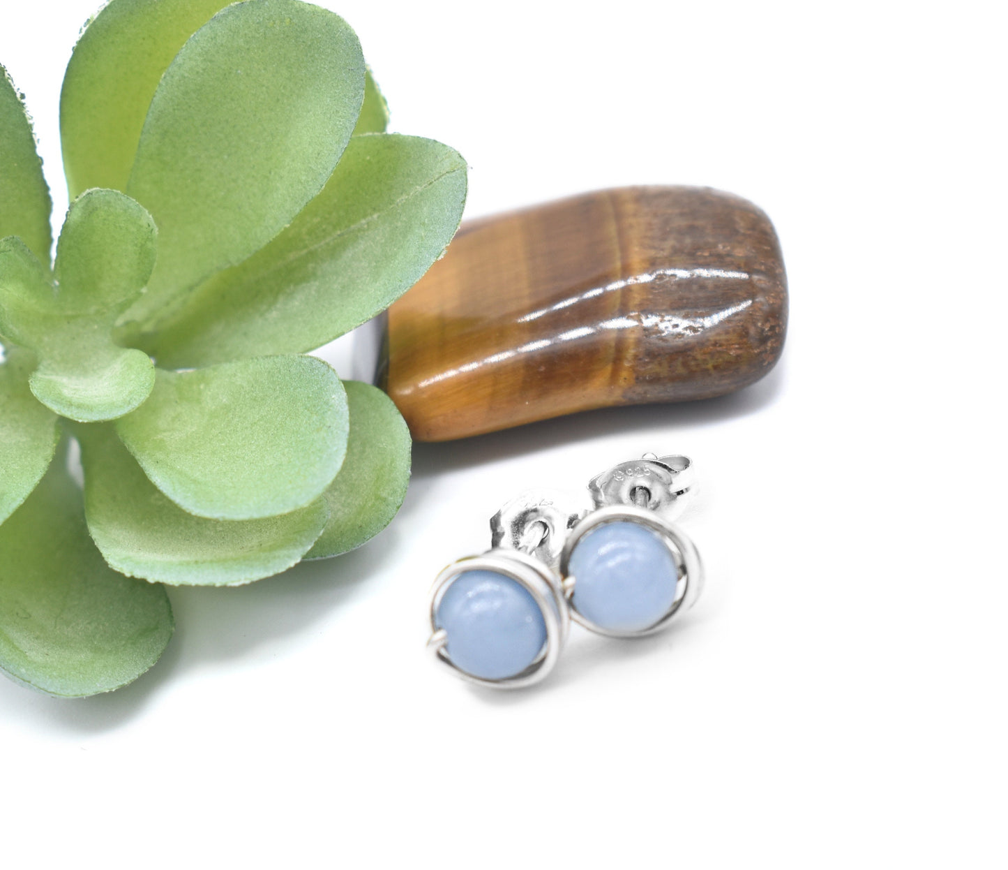 Angelite 6mm Studs