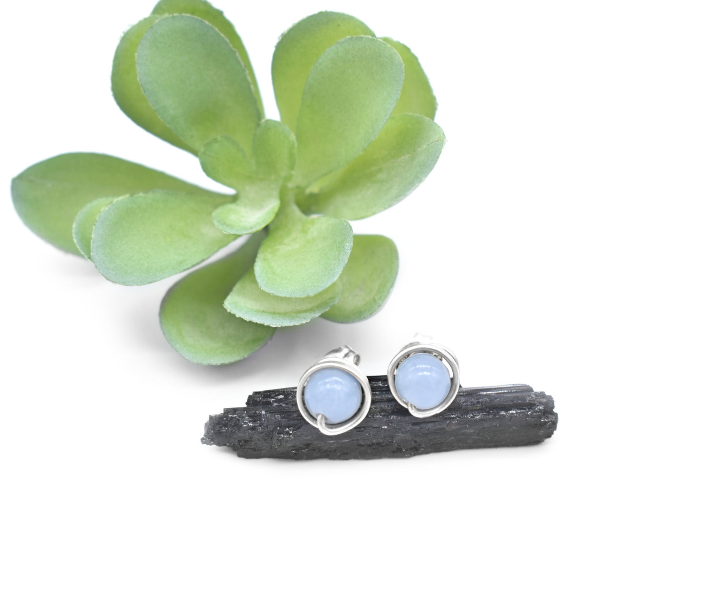 Angelite 6mm Studs