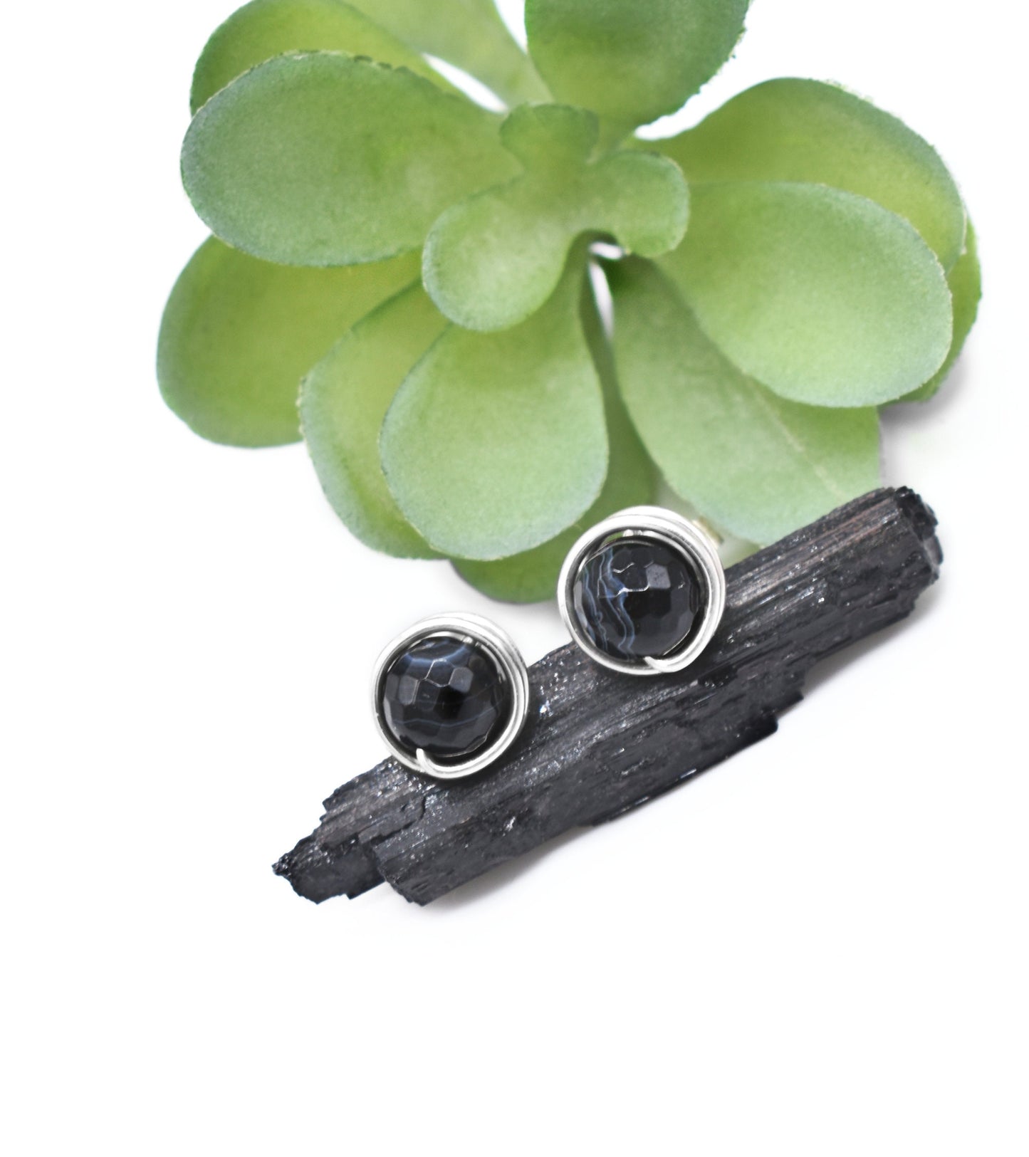 Black Sardonyx 6mm Studs