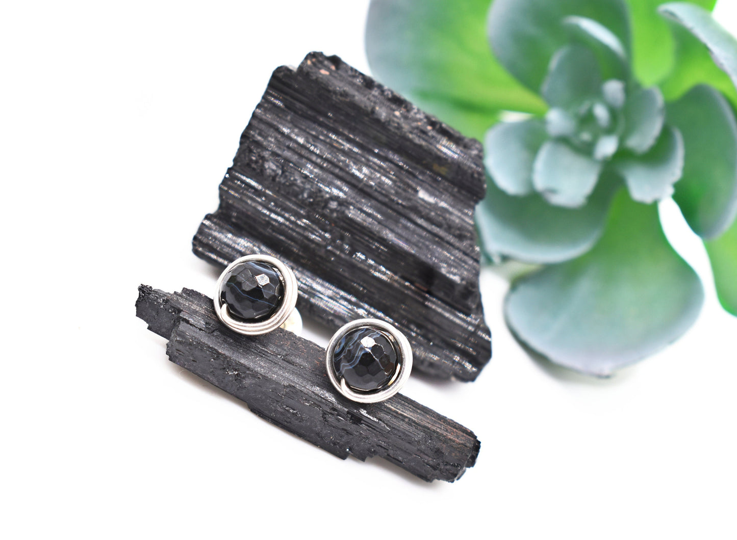 Black Sardonyx 6mm Studs