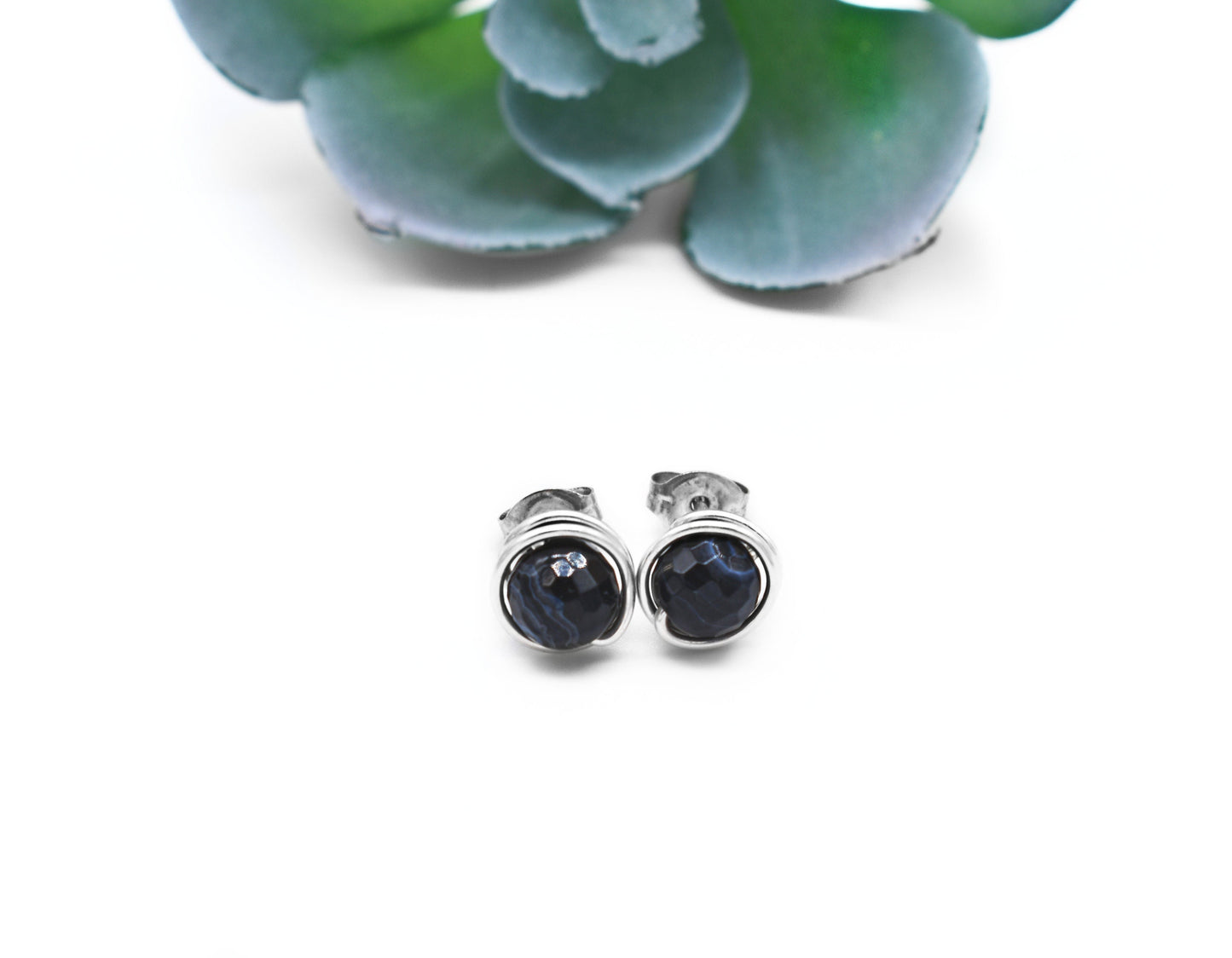 Black Sardonyx 6mm Studs