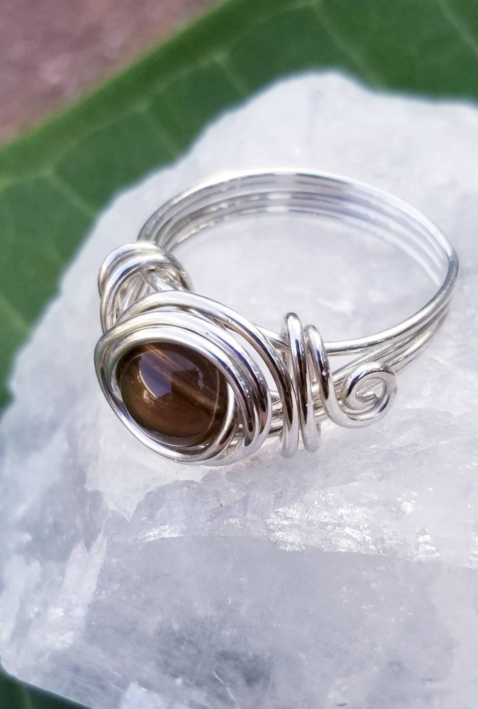 Smoky Quartz Crystal Celtic Meditation Ring