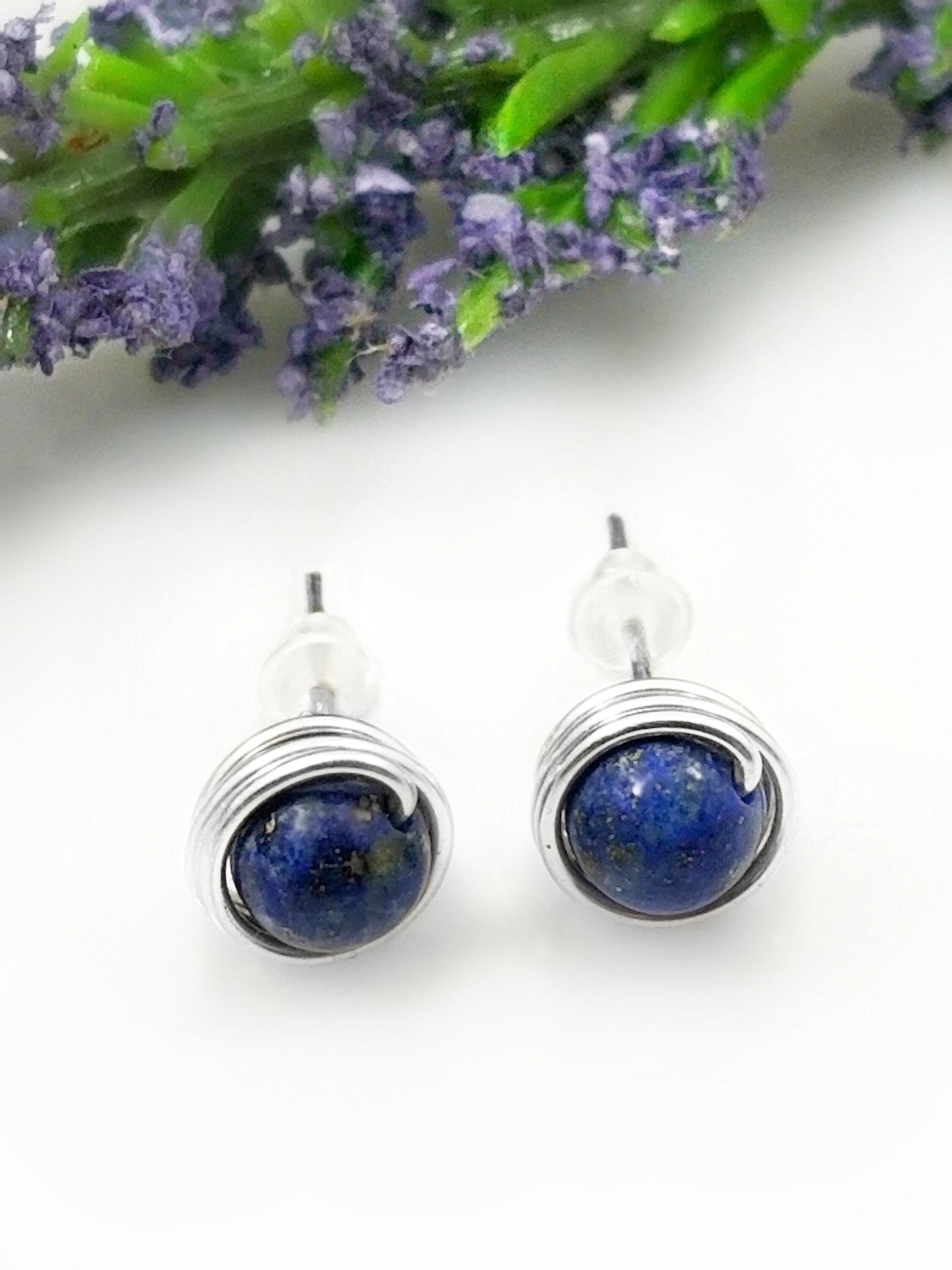 Dark Blue Lapis Lazuli Earrings