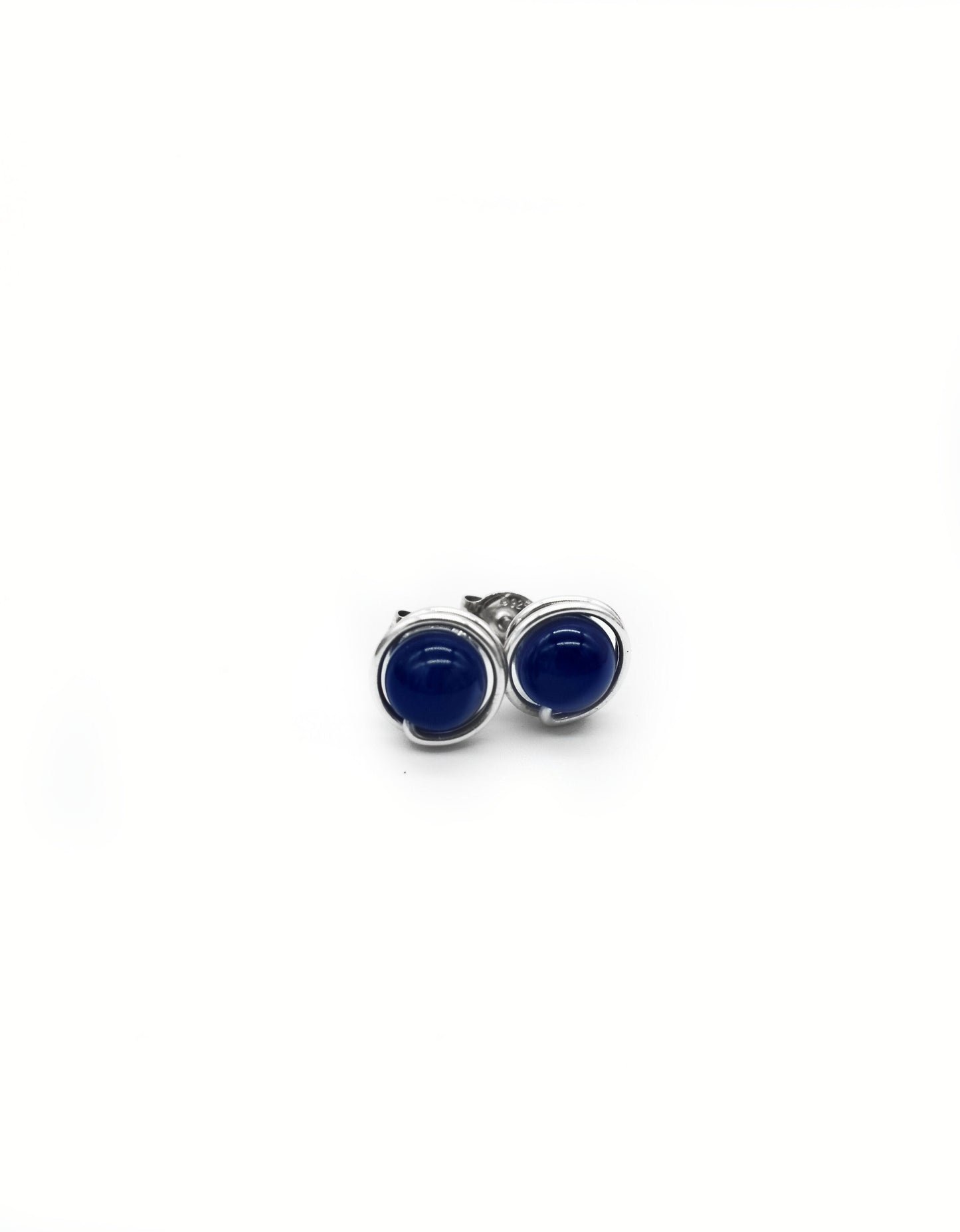 Dark Blue Tigers Eye 6mm Studs
