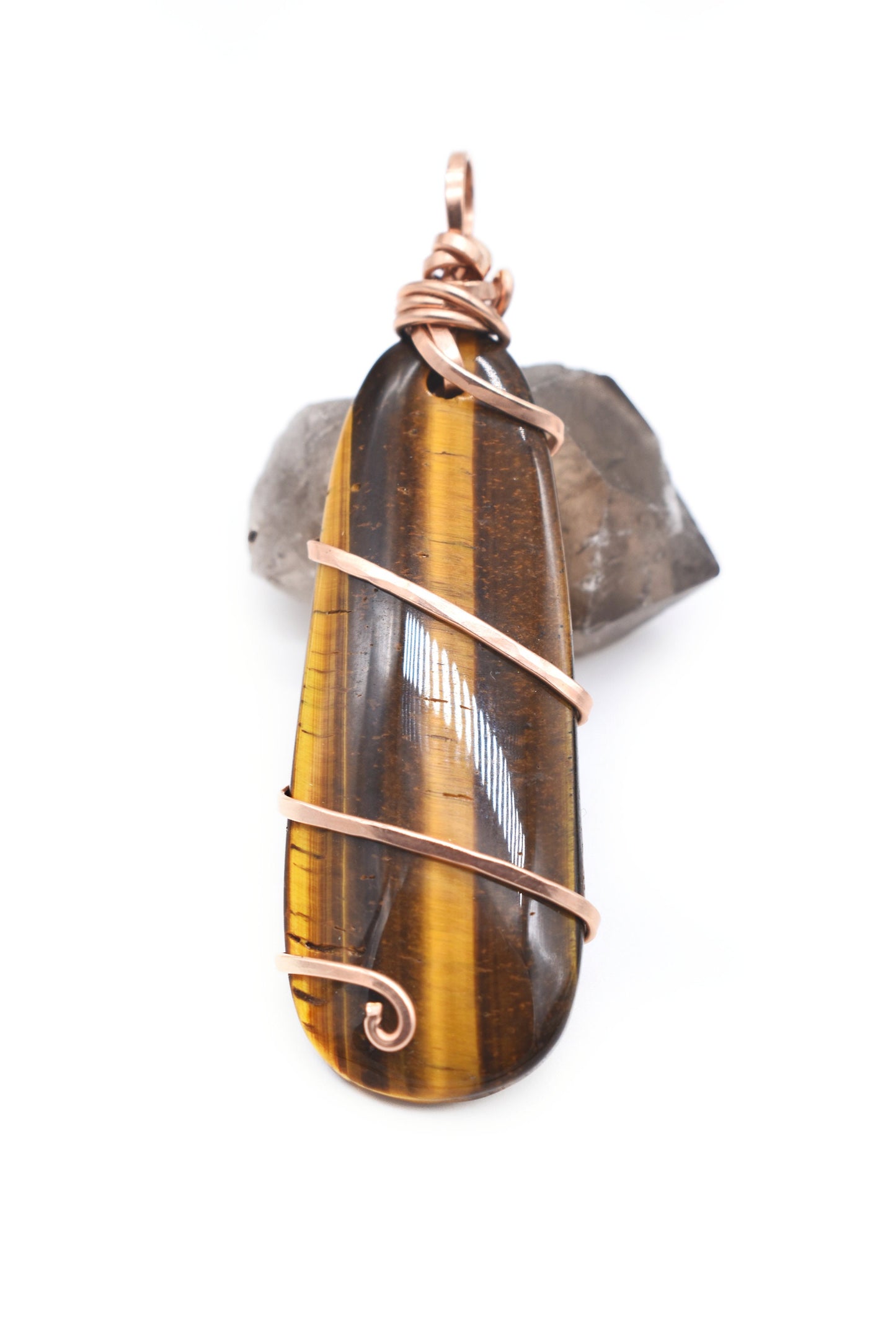Tigers Eye Copper Pendant/ Elegant Amulets/ Meditation Gifts/ Personal Gifts