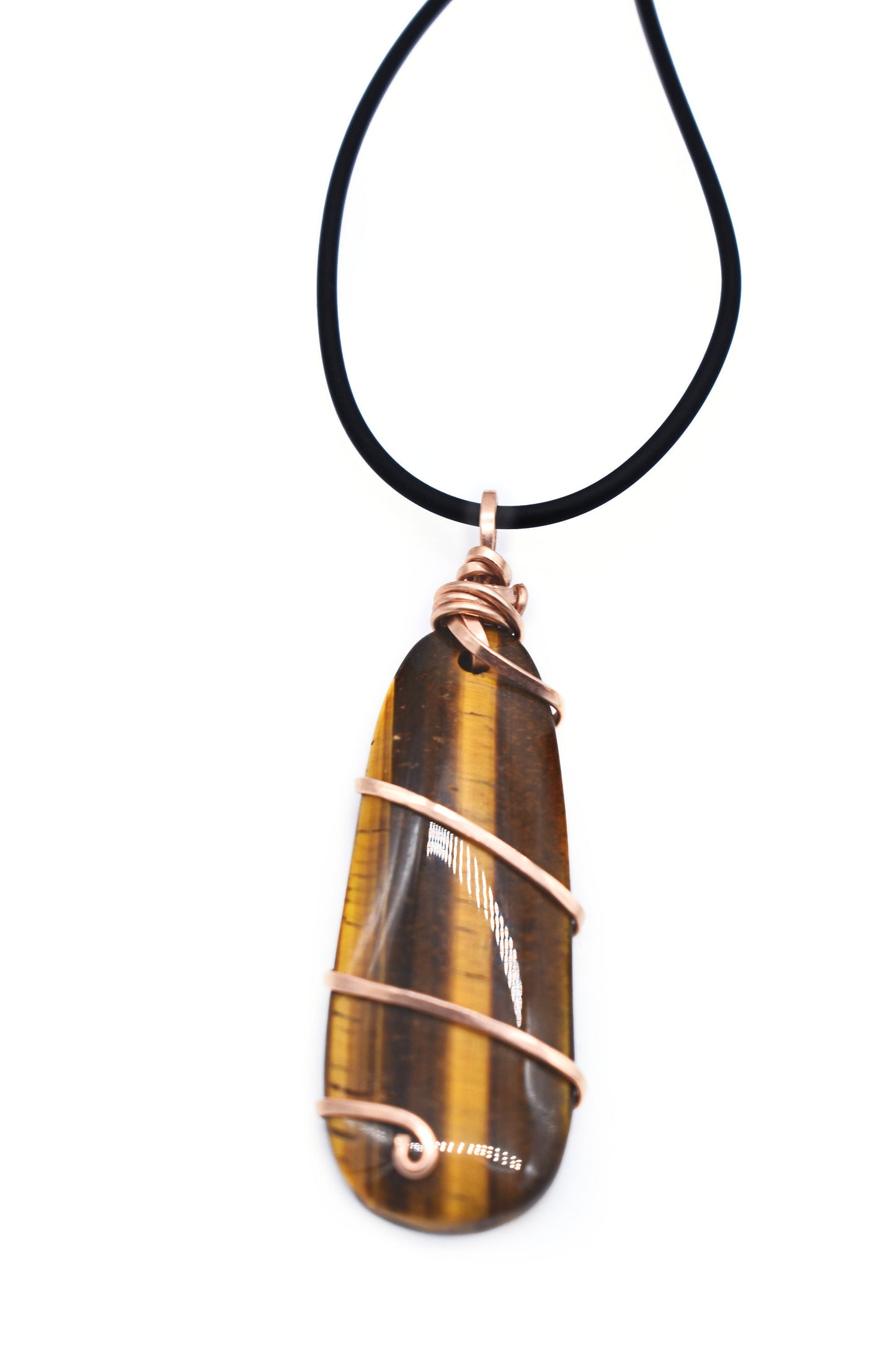 Tigers Eye Copper Pendant/ Elegant Amulets/ Meditation Gifts/ Personal Gifts
