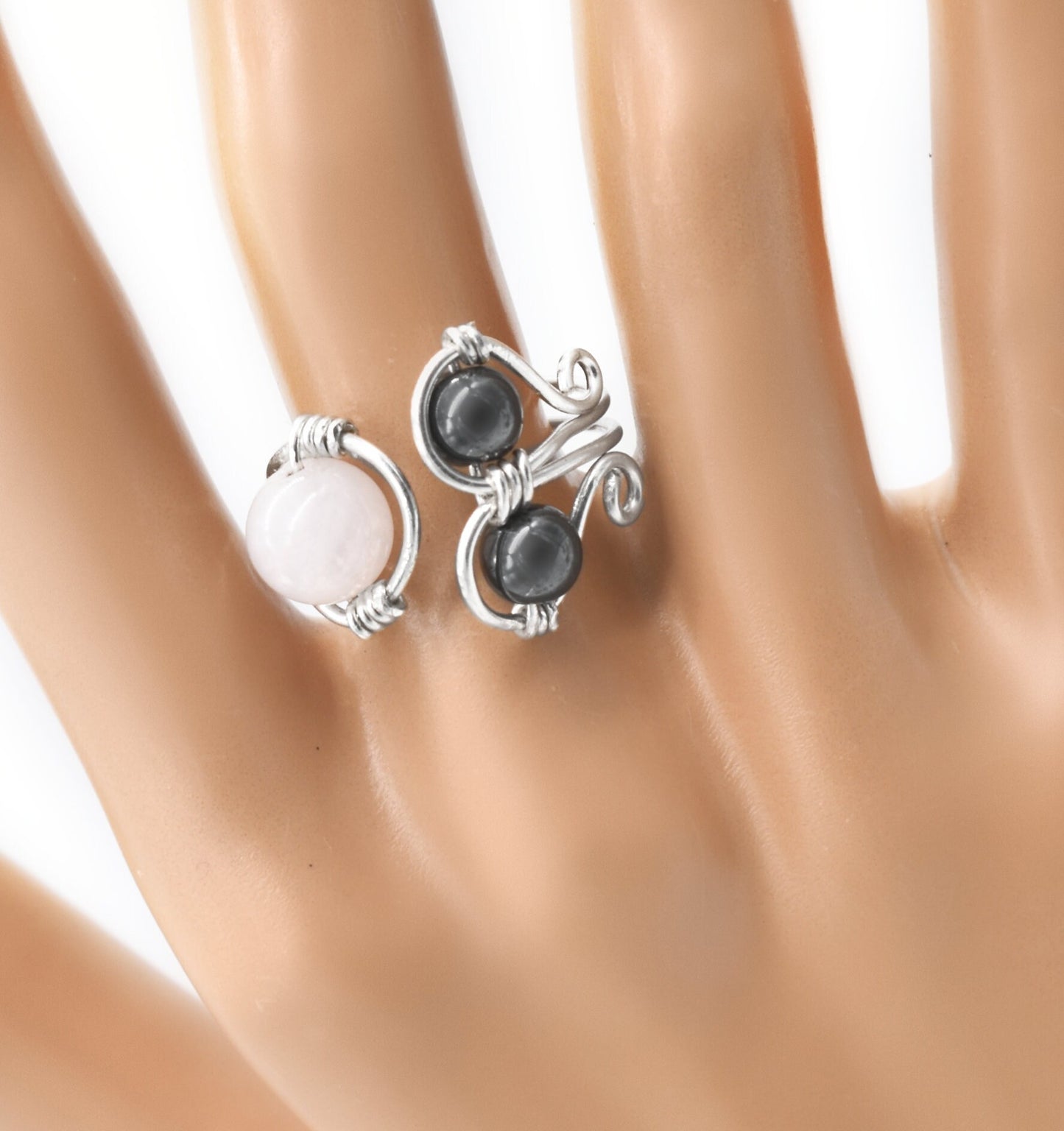Gemstone Multi- Gemstone Handmade Heart Rings