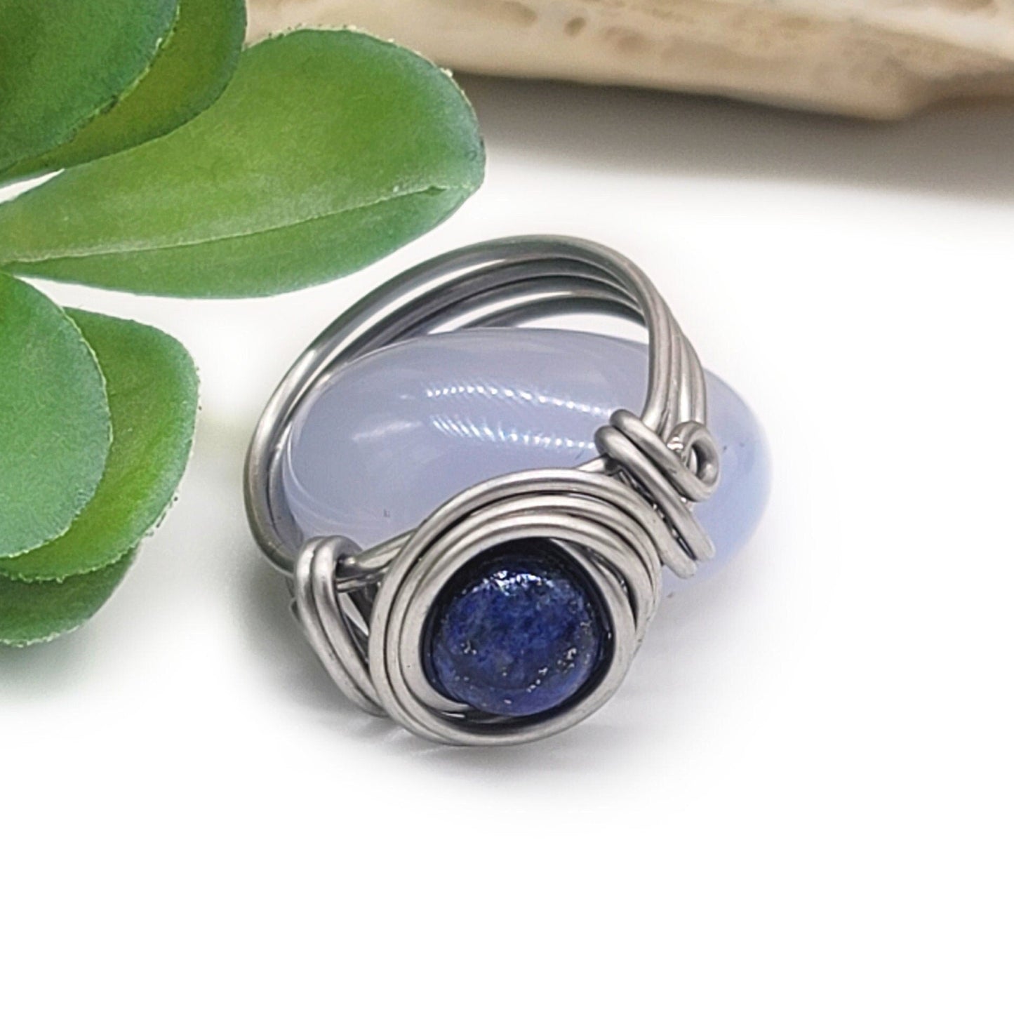 Blue Lapis Celtic Meditation RIng