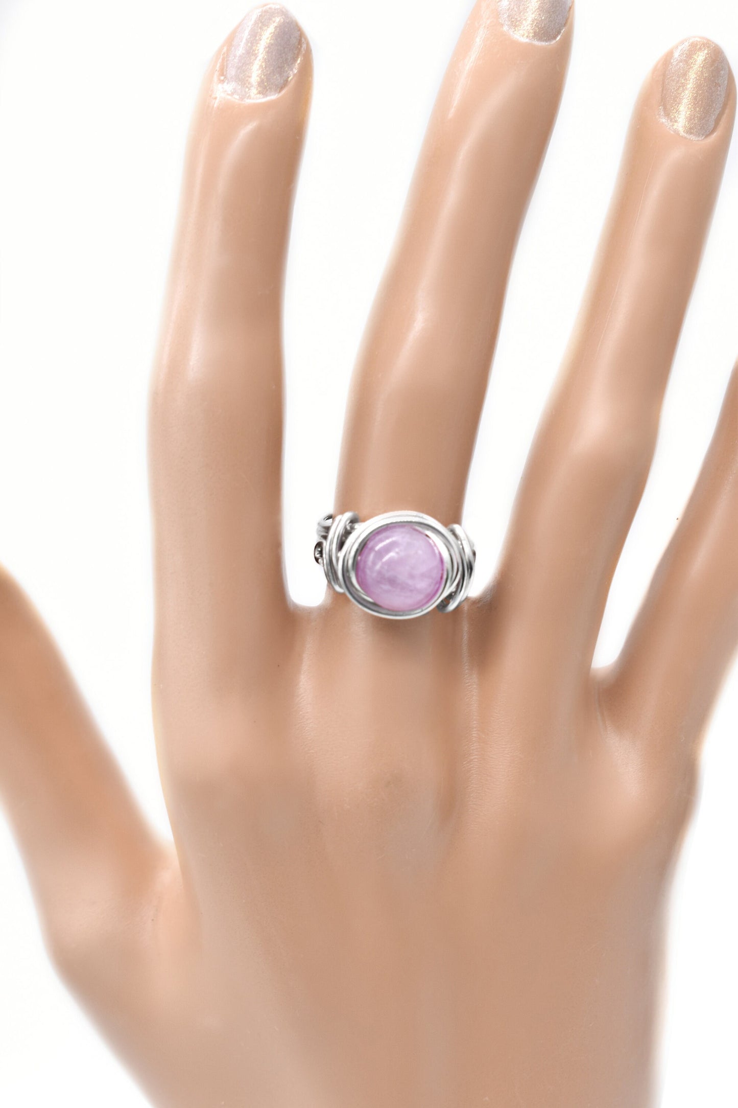 Pink Kunzite Celtic Meditation Ring
