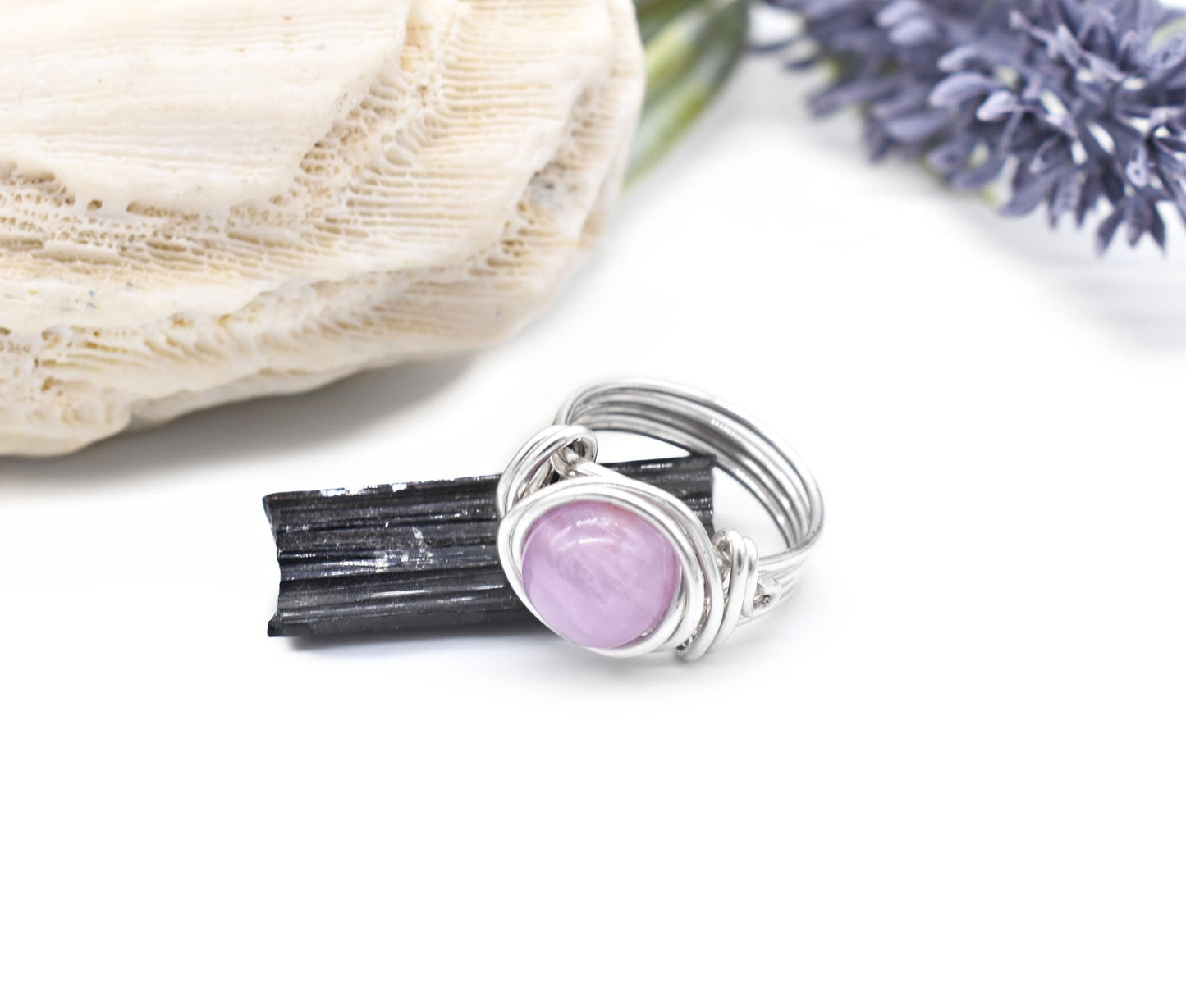 Pink Kunzite Celtic Meditation Ring