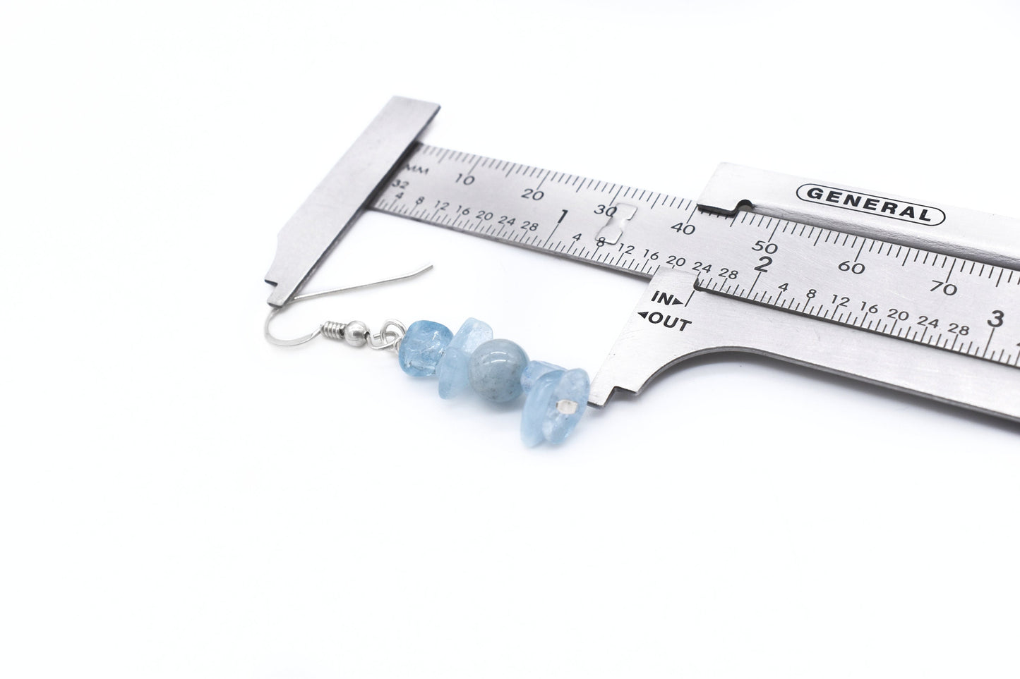 Aquamarine Chip Drop Earrings