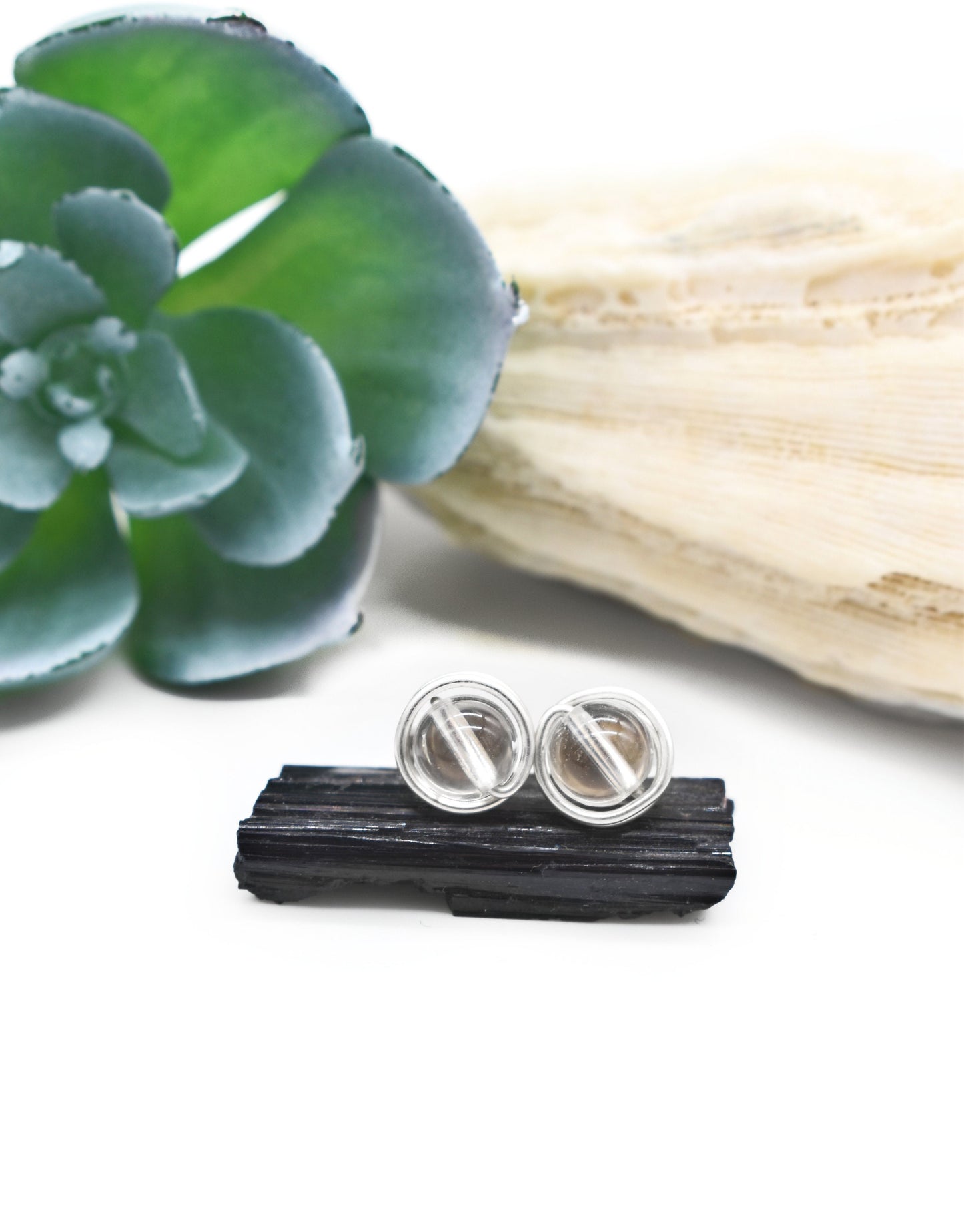 White Topaz 4mm studs