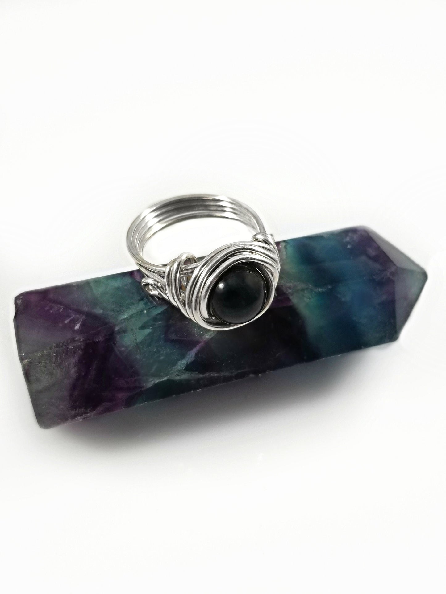 Black Onyx Celtic Meditation Ring