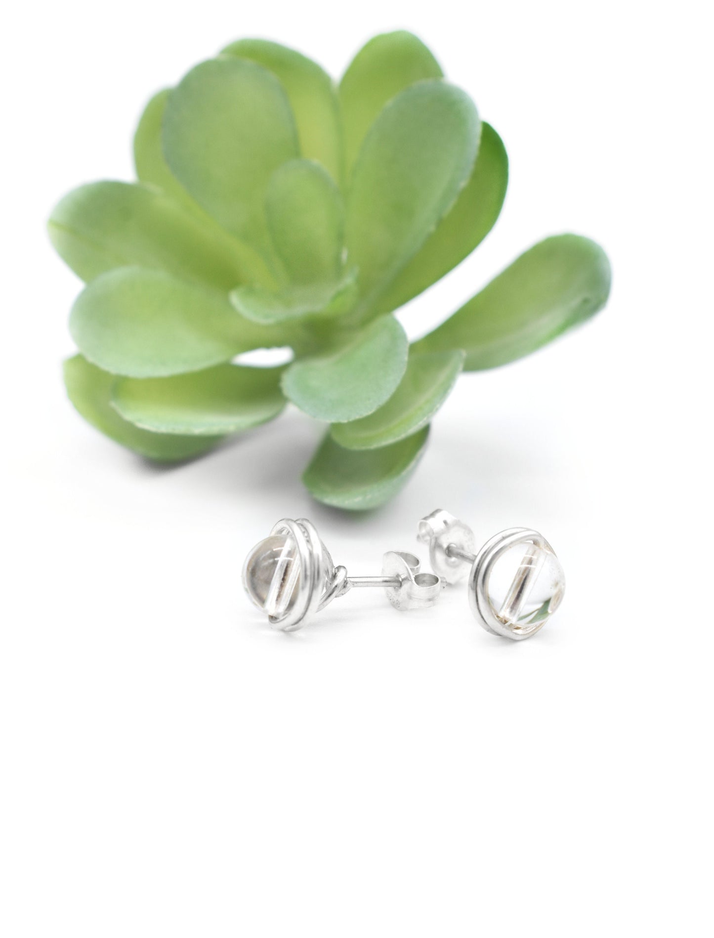 White Topaz 4mm studs