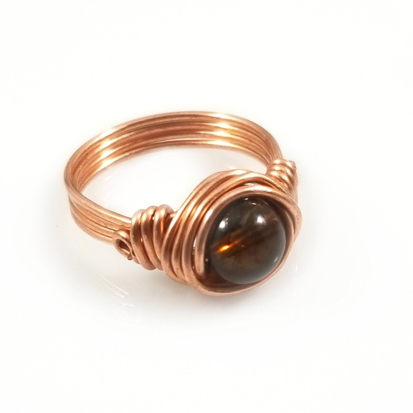 Smokey Quartz Crystal Meditation Ring