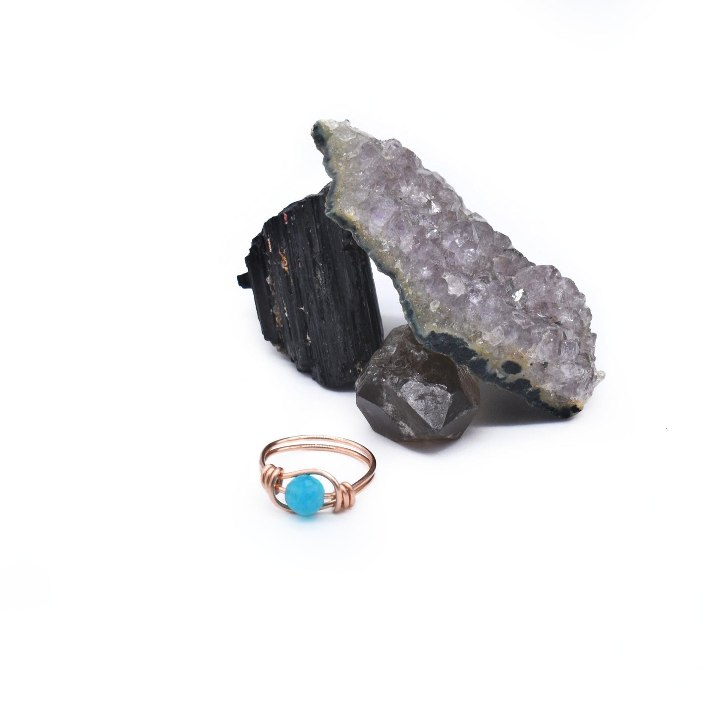 Faceted Simple Amazonite Rings